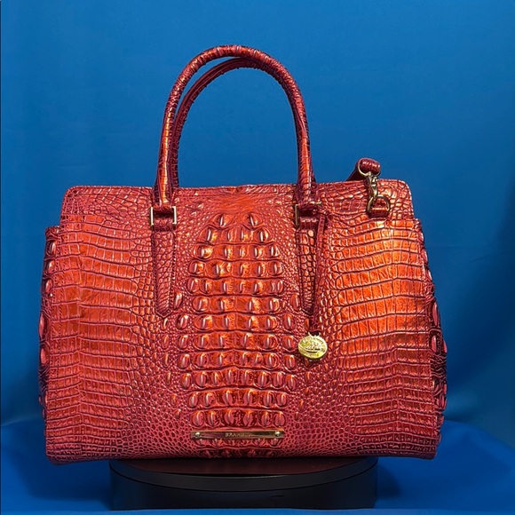 NEW NWT LARGE $395.00 GORGEOUS BRAHMIN FINLEY CARRYALL RED DRAGON MELBOURNE BAG - Picture 1 of 16